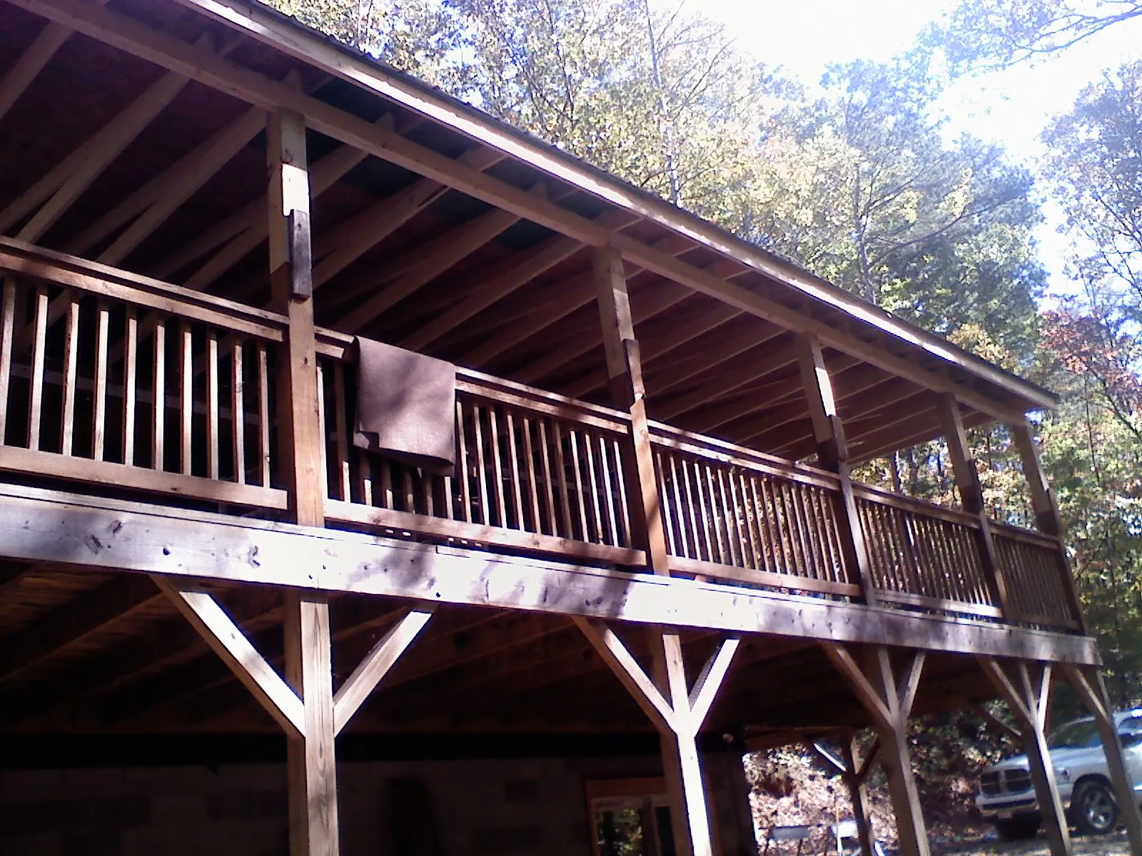 Timber framing under a new elevated porch and deck — Roof Leak Repair in Griffin by Roofing Brothers